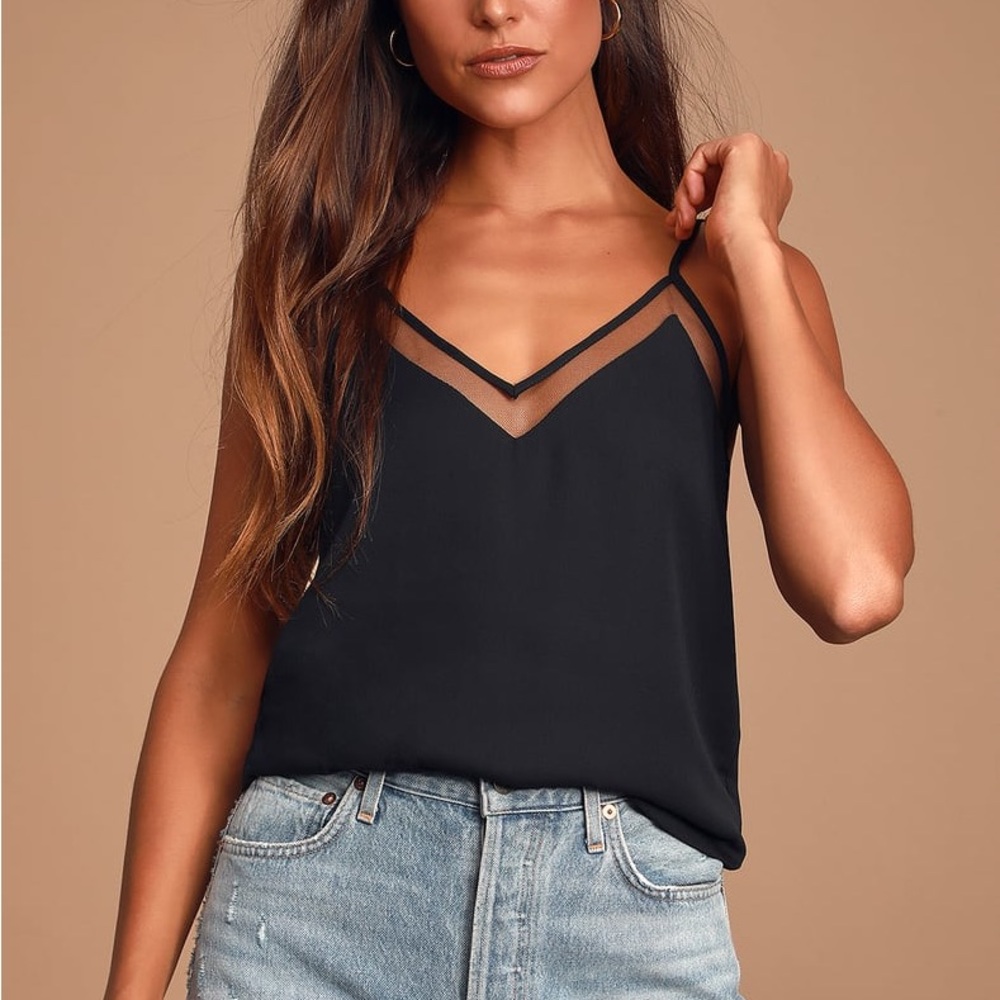 Lulus Sweet Fling Black Mesh Tank Top